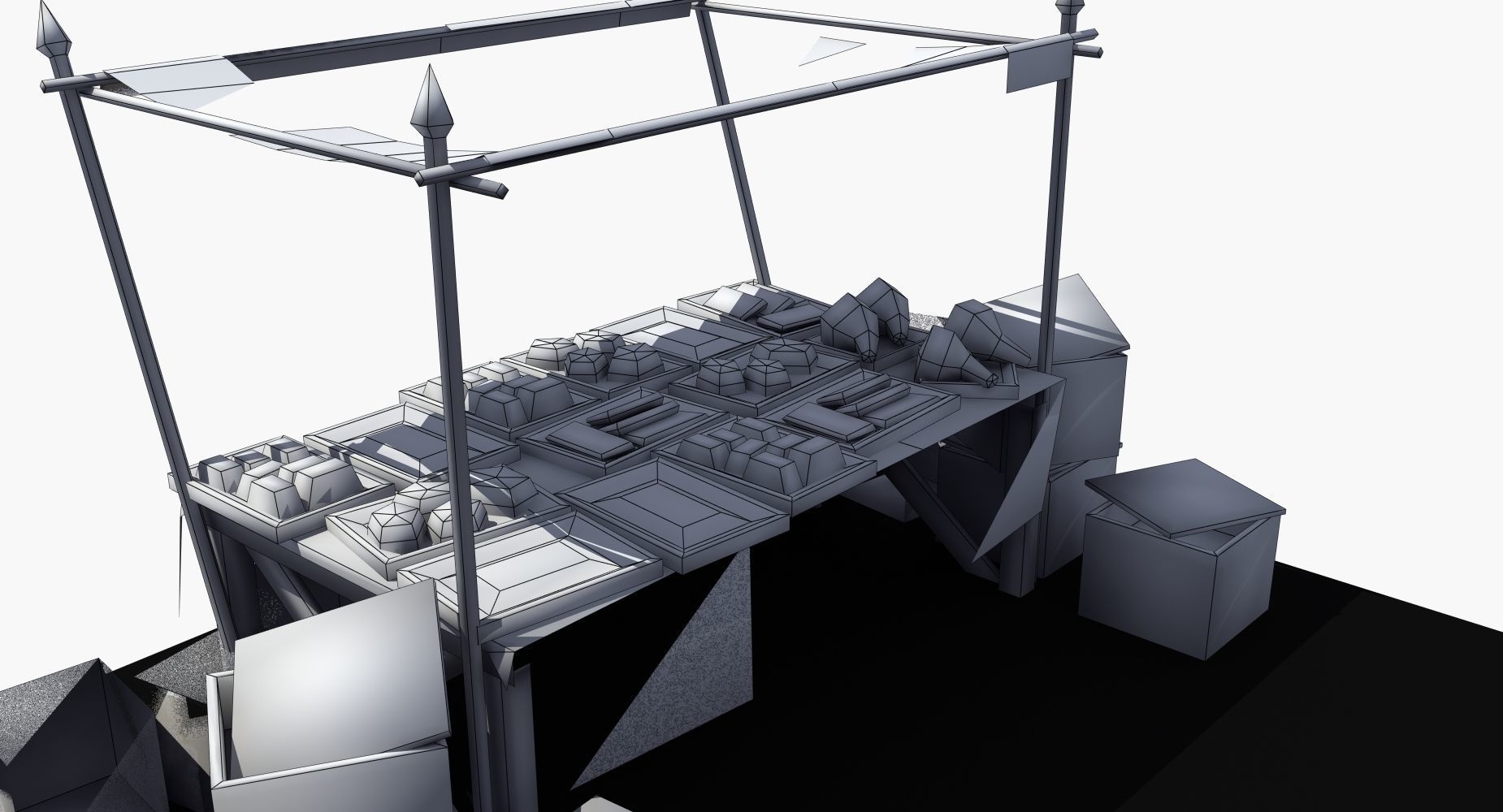 Market train set 3D model_9