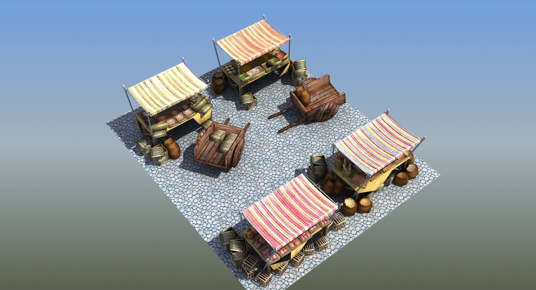 Market train set 3D model_13