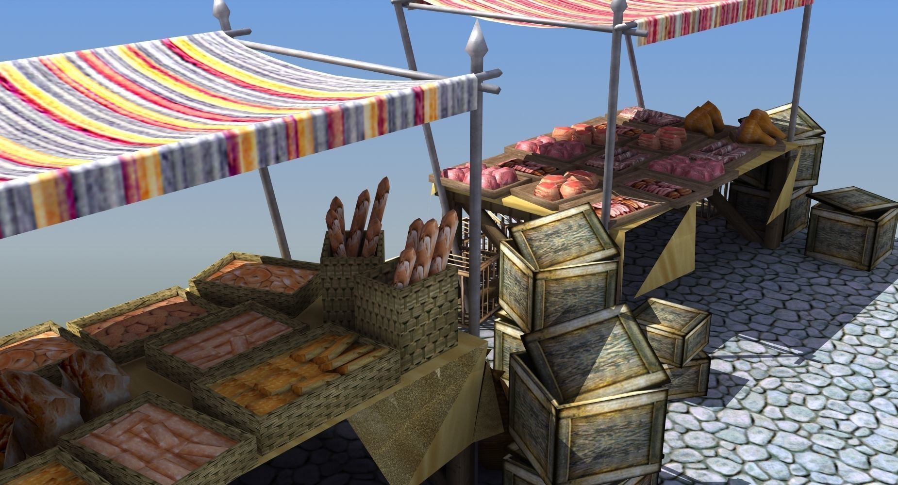 Market train set 3D model_11