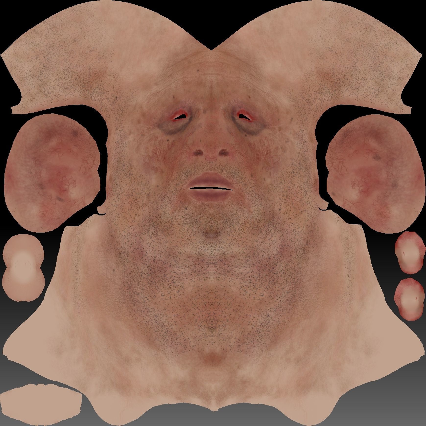 Realistic Old Man Head 3D Sculpt Low-poly 3D model_36