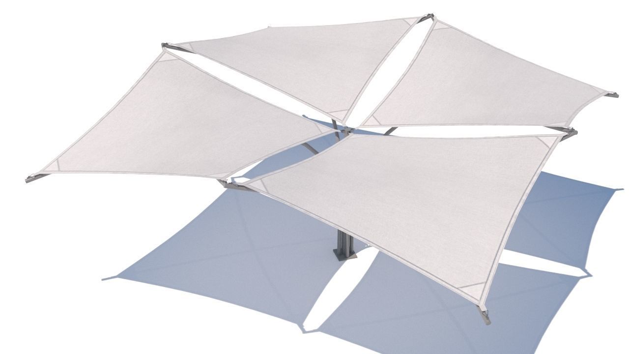 pergola shade sails Low-poly 3D model_23