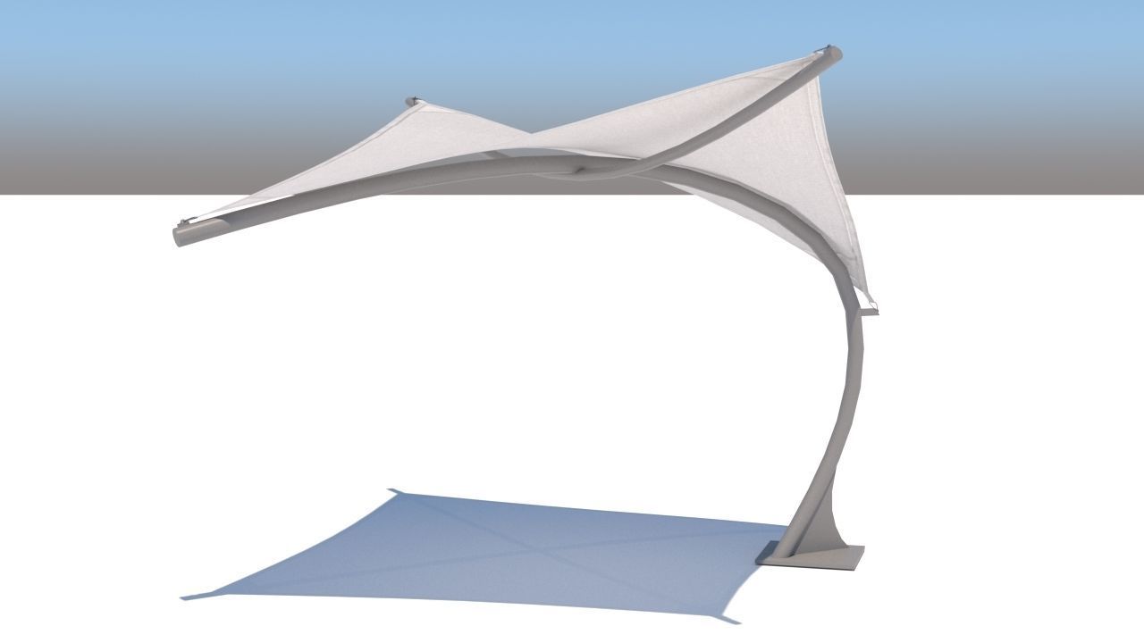 pergola shade sails Low-poly 3D model_17