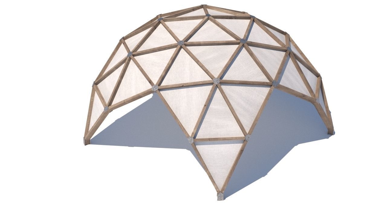 pergola shade sails Low-poly 3D model_25