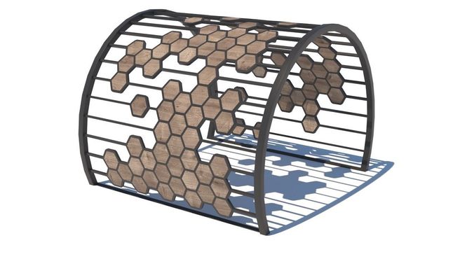 pergola shade sails Low-poly 3D model 6