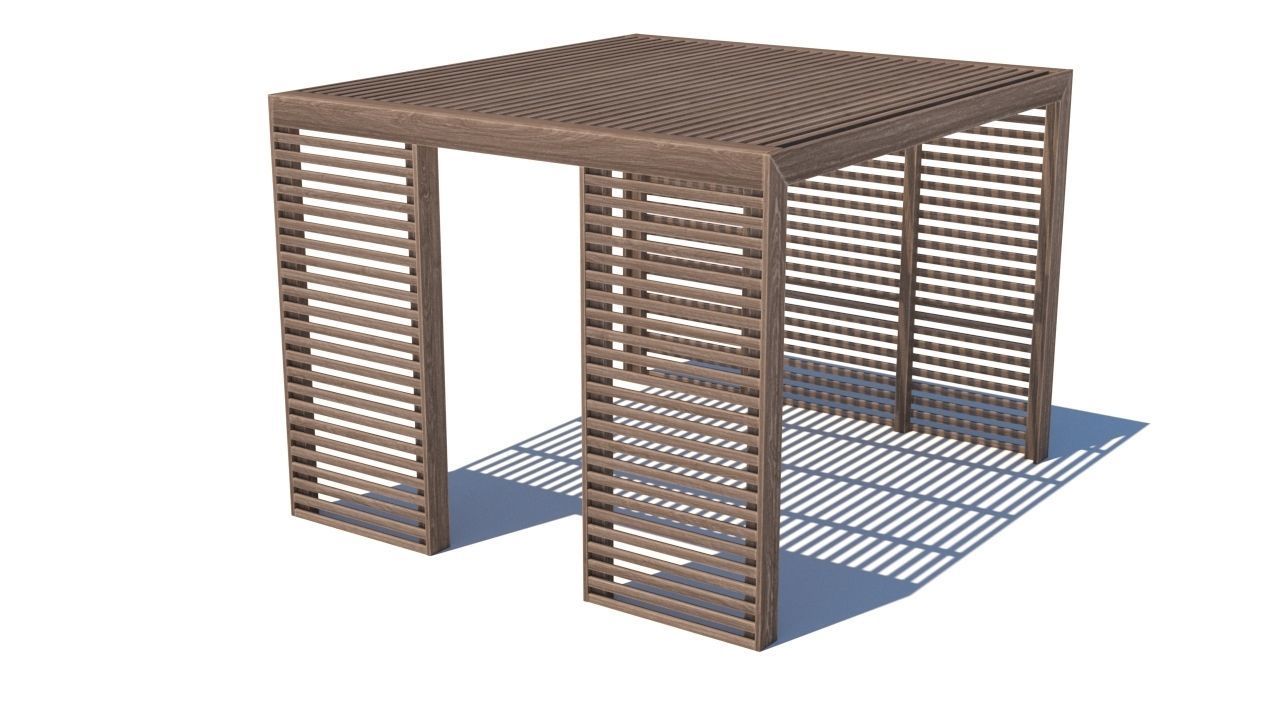 pergola shade sails Low-poly 3D model_6