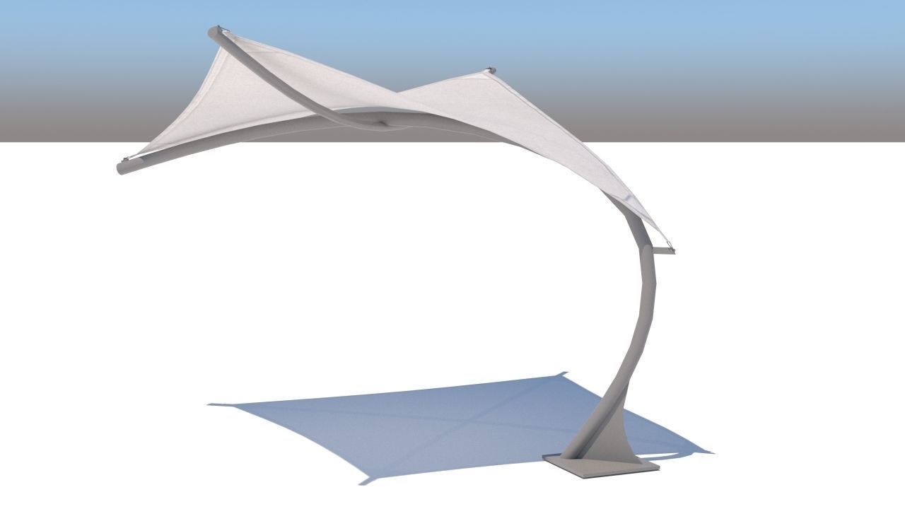 pergola shade sails Low-poly 3D model_19