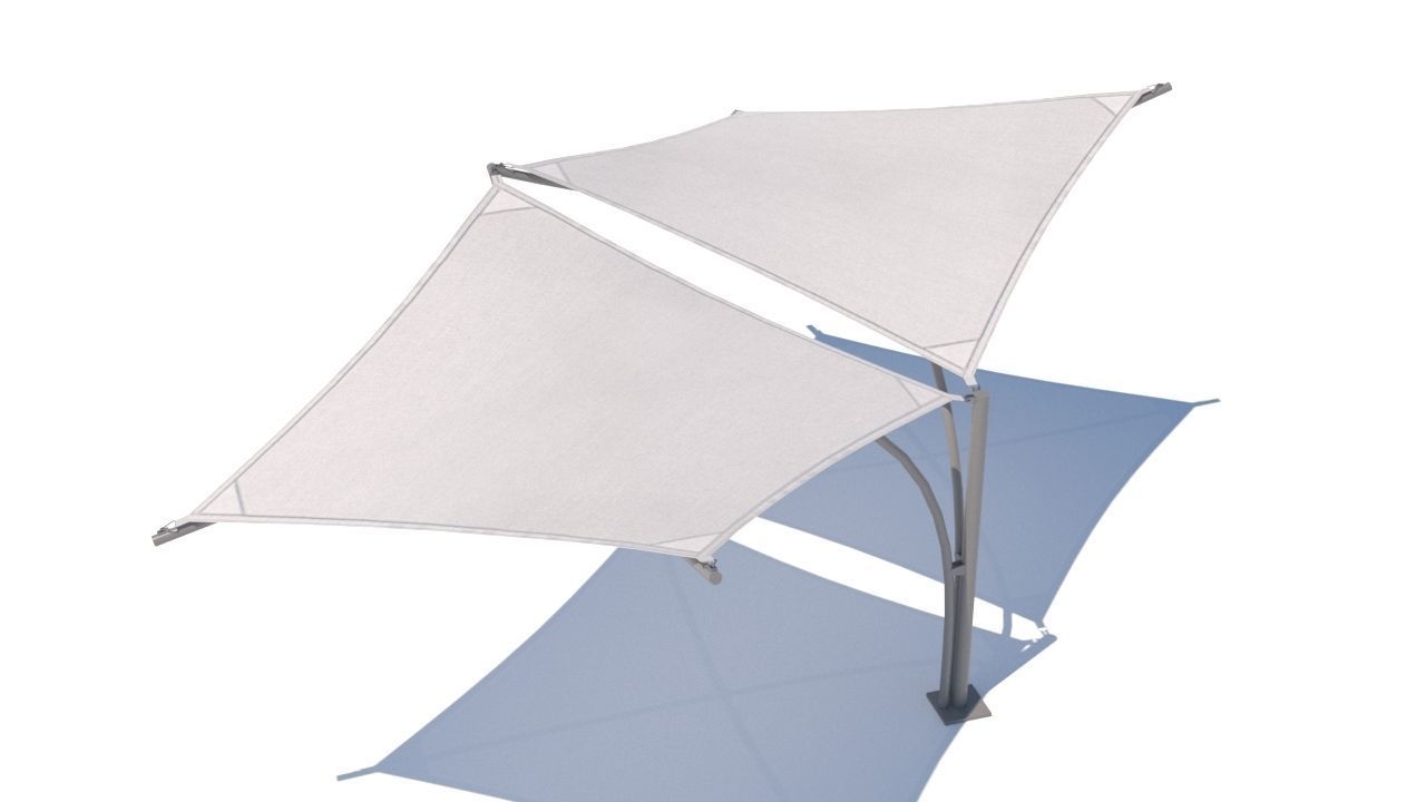 pergola shade sails Low-poly 3D model_21