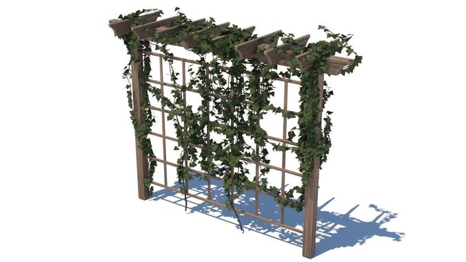 pergola shade sails Low-poly 3D model 3