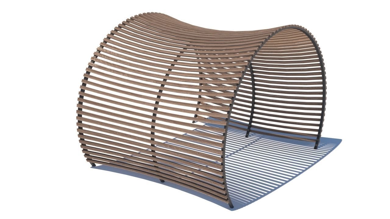 pergola shade sails Low-poly 3D model_11