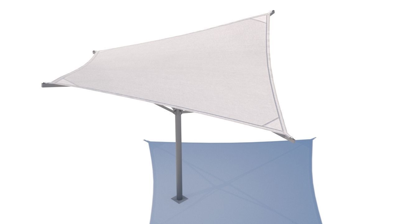 pergola shade sails Low-poly 3D model_14