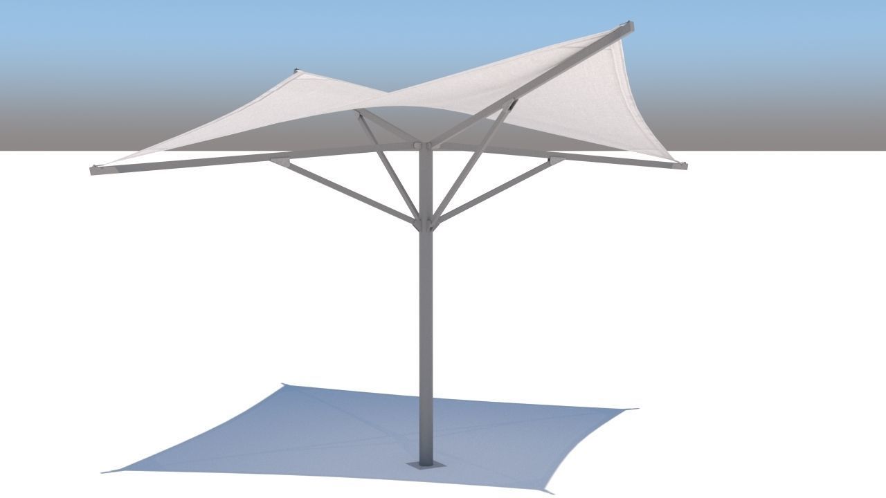 pergola shade sails Low-poly 3D model_16