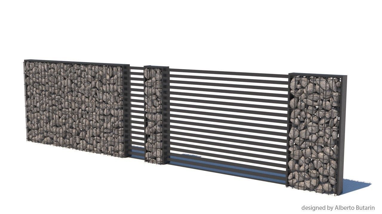 modern fence collection Low-poly 3D model_18