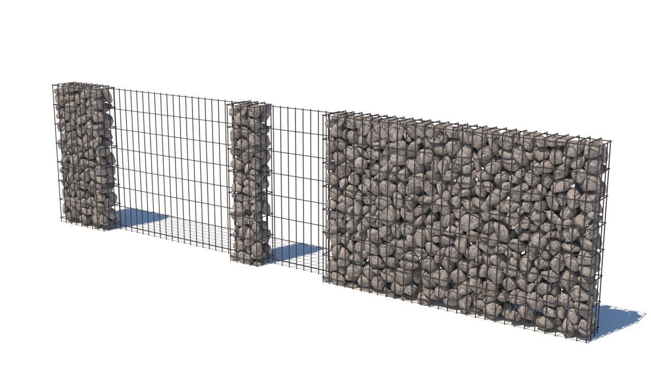 modern fence collection Low-poly 3D model_7