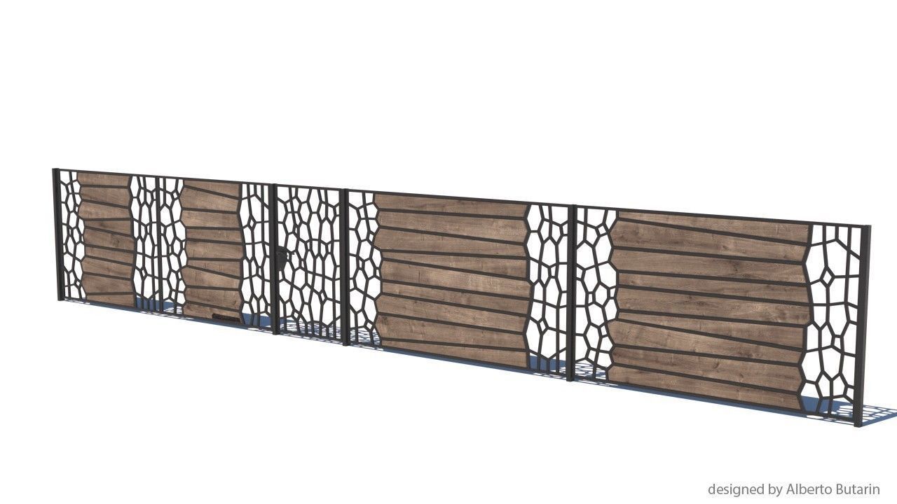 modern fence collection Low-poly 3D model_29