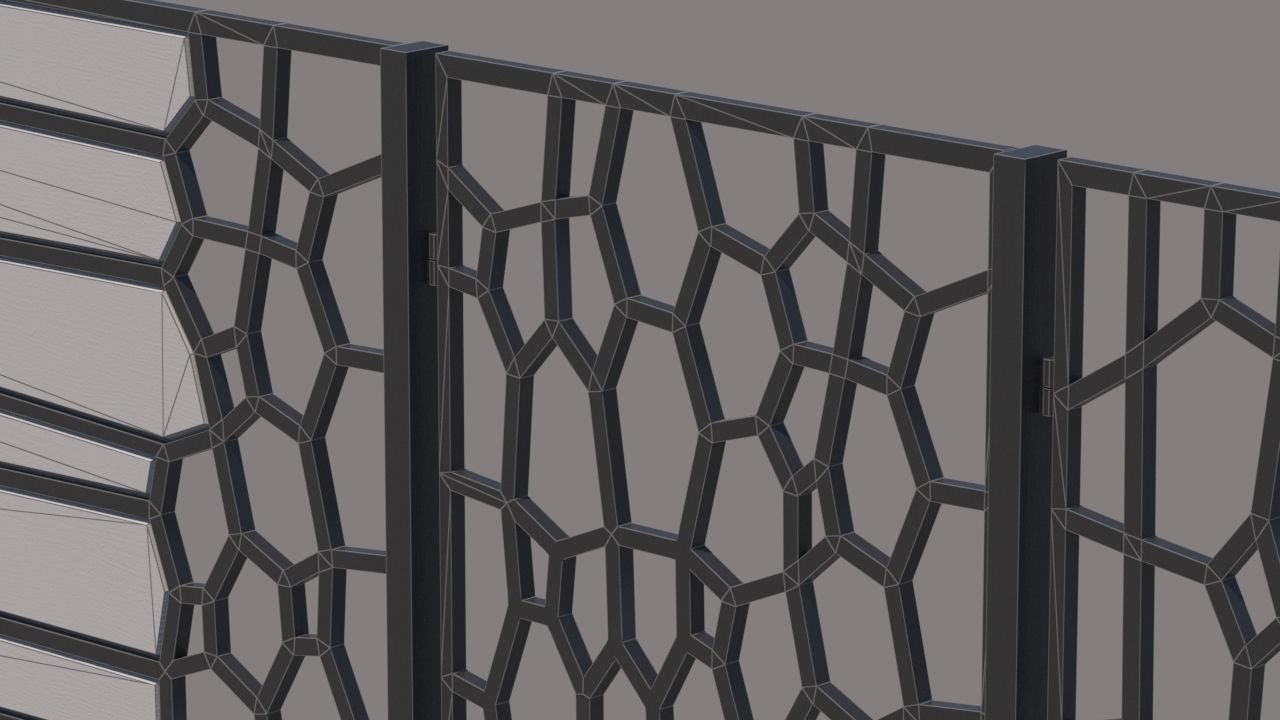 modern fence collection Low-poly 3D model_41