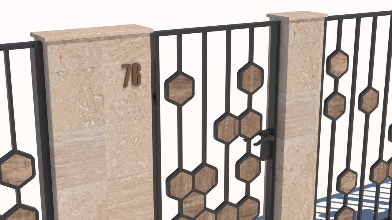 modern fence collection Low-poly 3D model_32