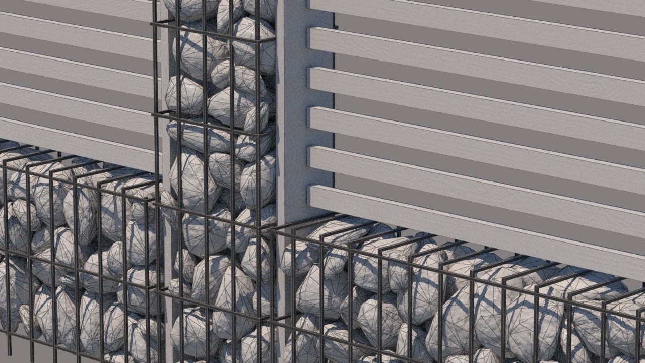 modern fence collection Low-poly 3D model_36