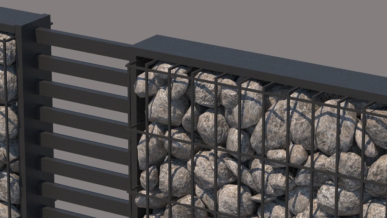 modern fence collection Low-poly 3D model_34