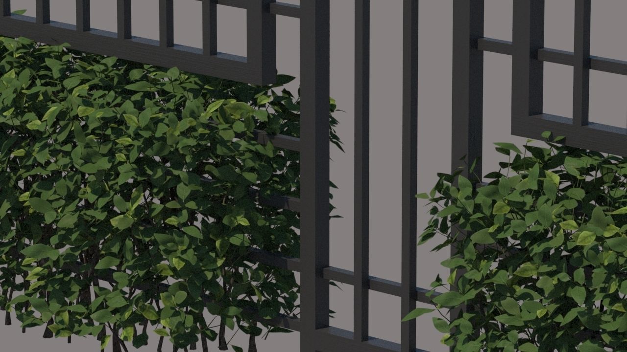 modern fence collection Low-poly 3D model_38