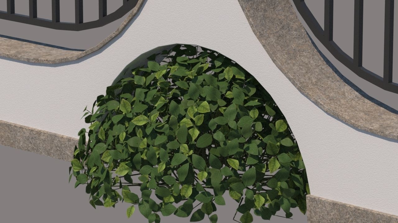 modern fence collection Low-poly 3D model_37