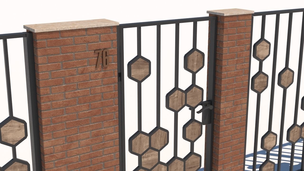 modern fence collection Low-poly 3D model_31