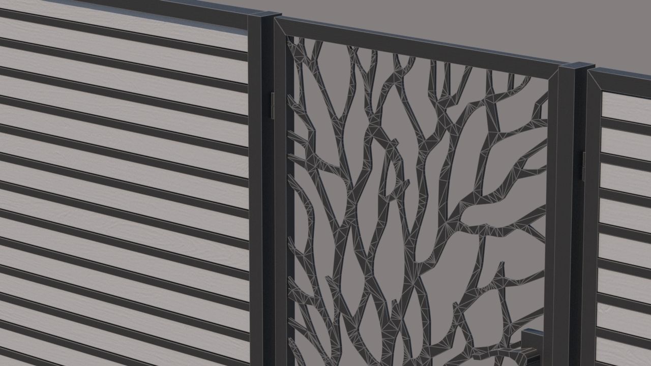 modern fence collection Low-poly 3D model_40