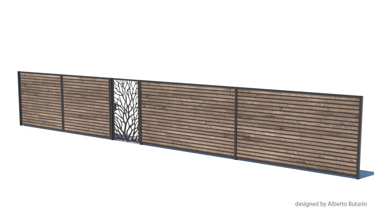 modern fence collection Low-poly 3D model_25