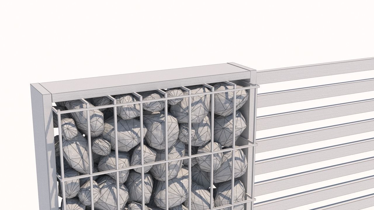 modern fence collection Low-poly 3D model_35