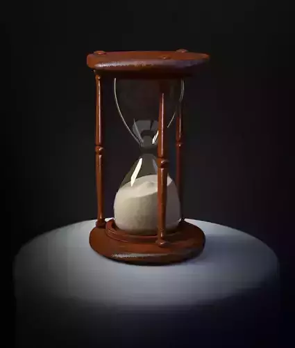 HourGlass 3D model wooden with sand in it