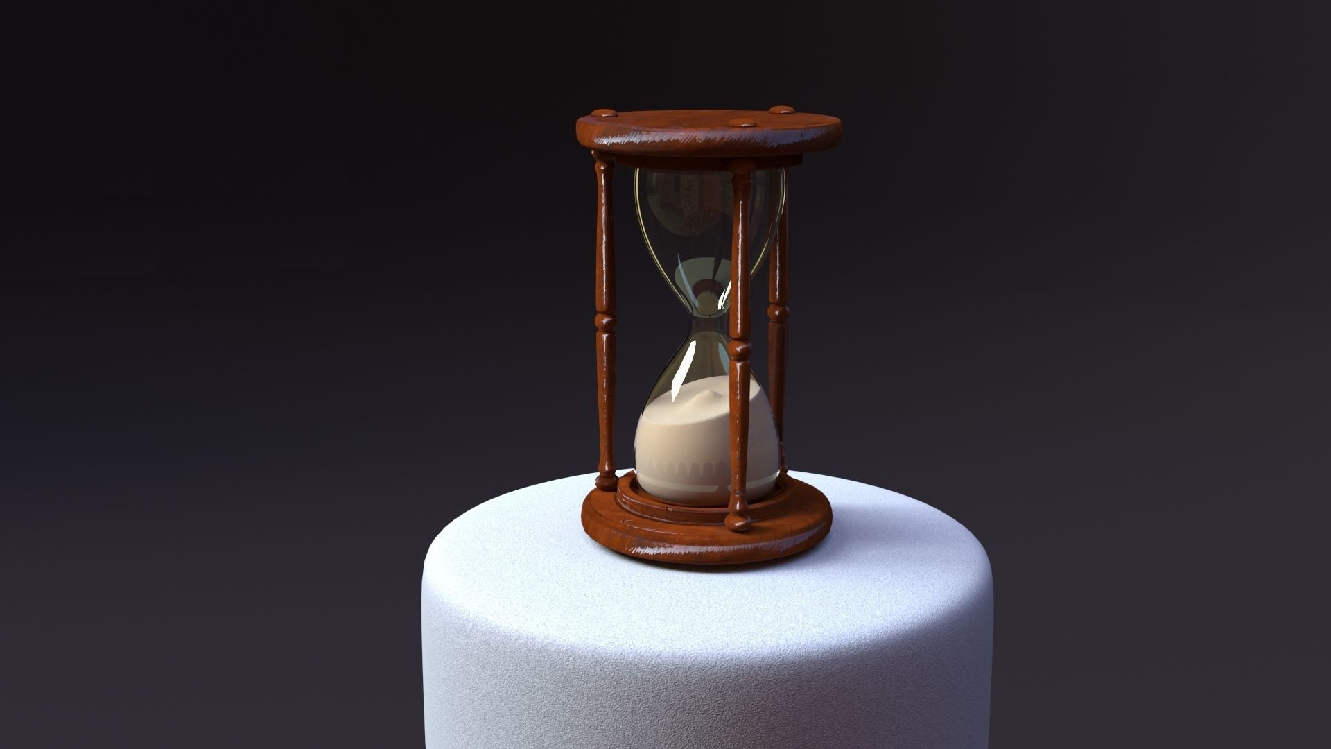 HourGlass 3D model wooden with sand in it 3D model_2