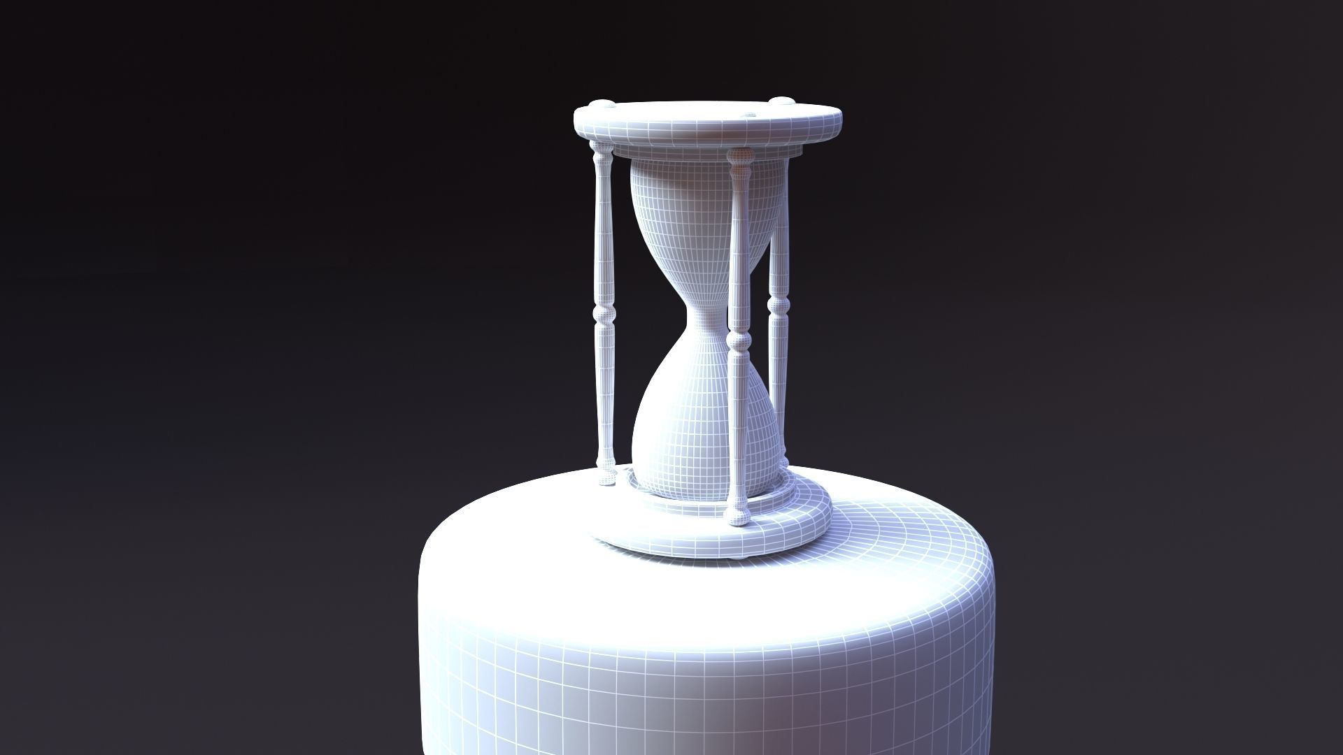 HourGlass 3D model wooden with sand in it 3D model_1