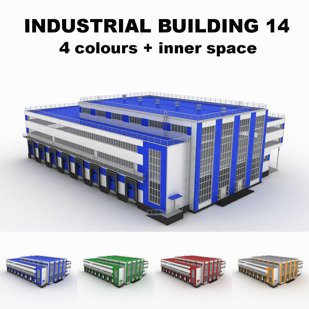 Large industrial building 14 3D model