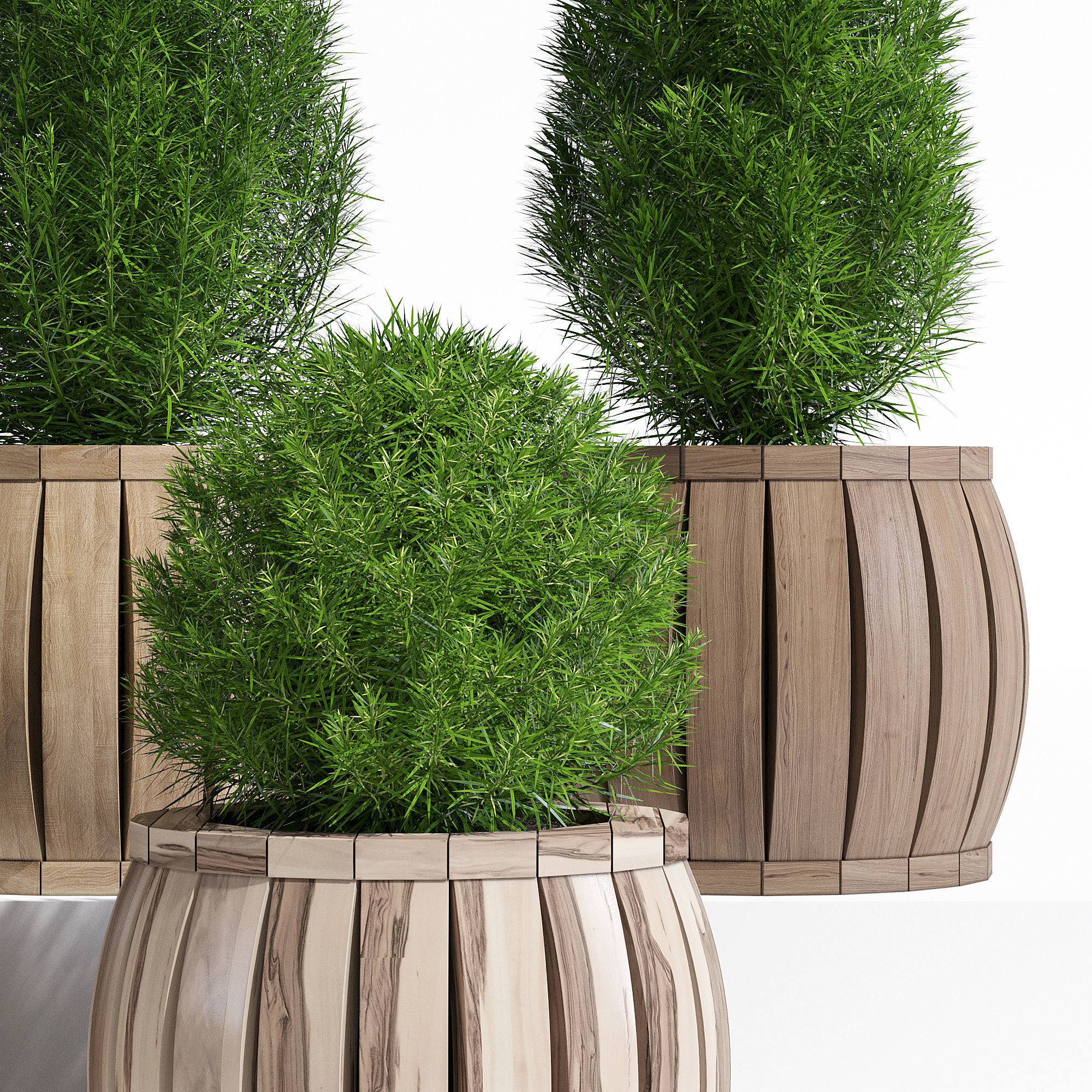 Rowlinson four wooden planters 3D model_5