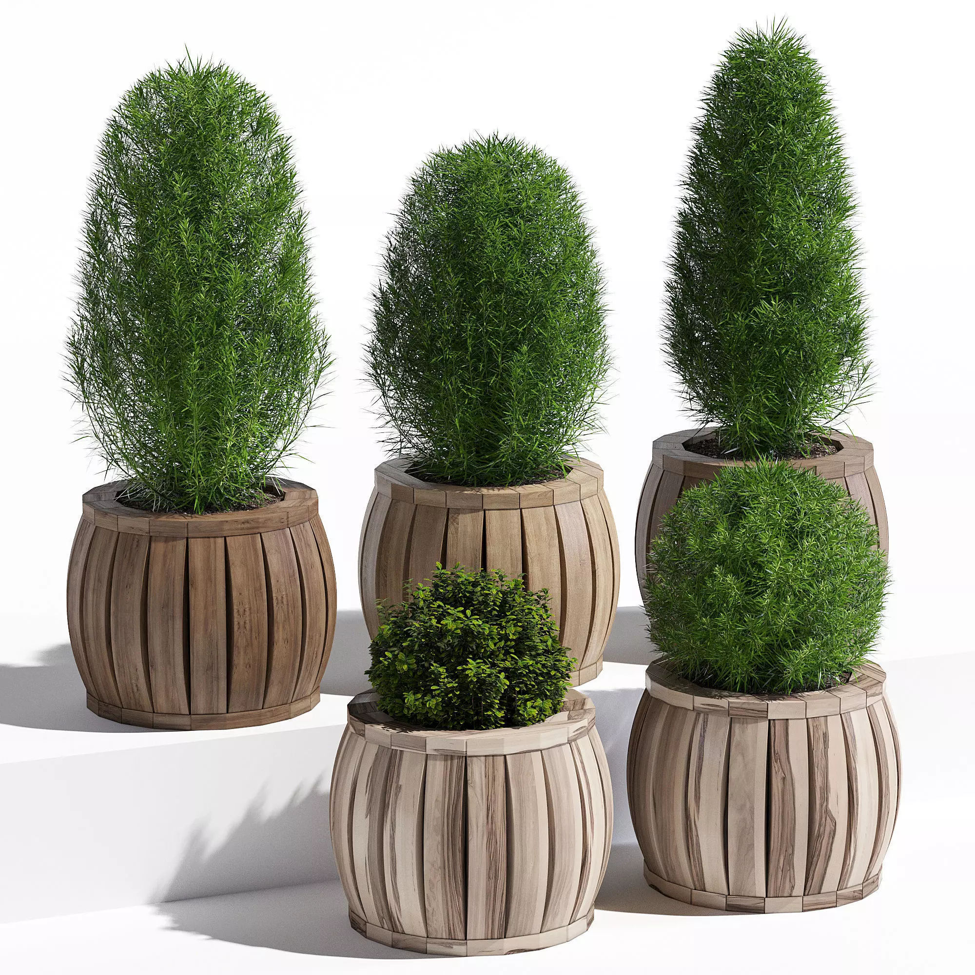 Rowlinson four wooden planters 3D model_0