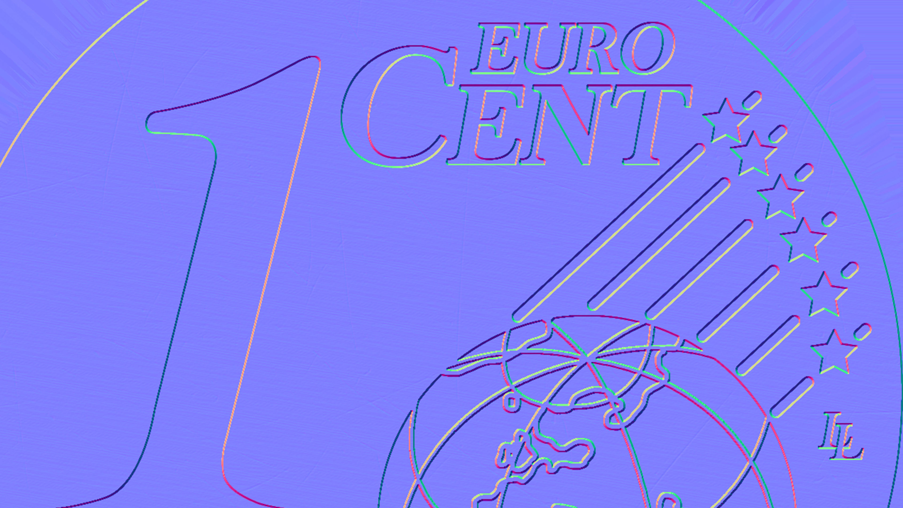 Realistic 1 Cent - Euro - Low poly 3D model Low-poly 3D model_10