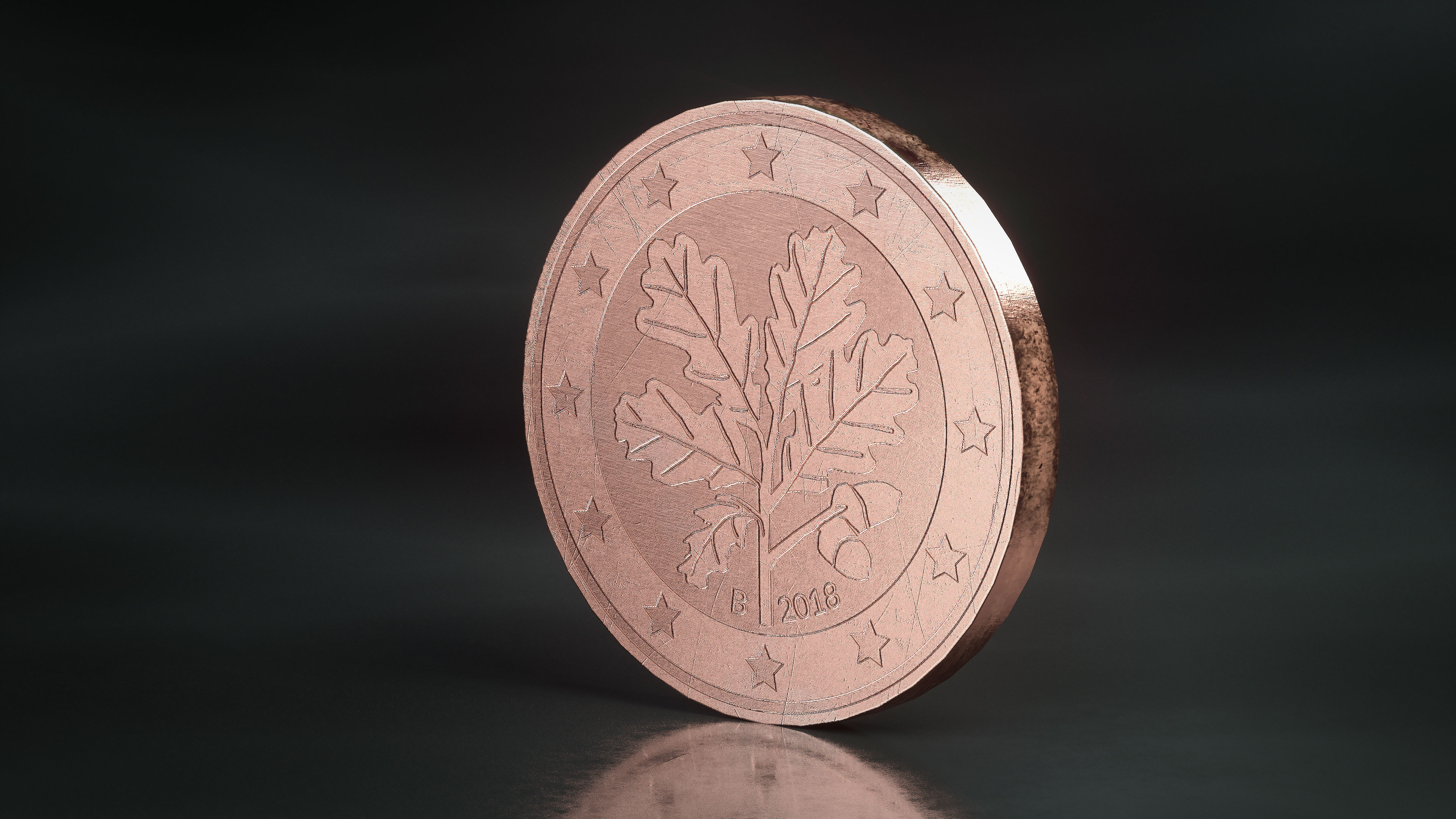 Realistic 1 Cent - Euro - Low poly 3D model Low-poly 3D model_5