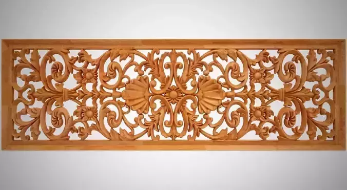Rectangular Floral Ornament 3D print model