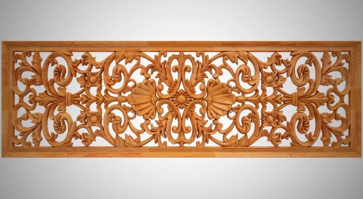 Rectangular Floral Ornament 3D print model