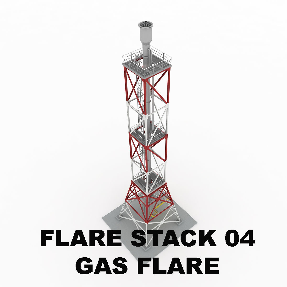 3D model Flare stack gas flare 04 CGTrader