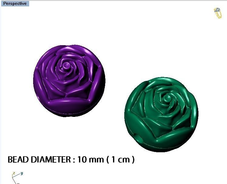 rose bead 3D print model_3