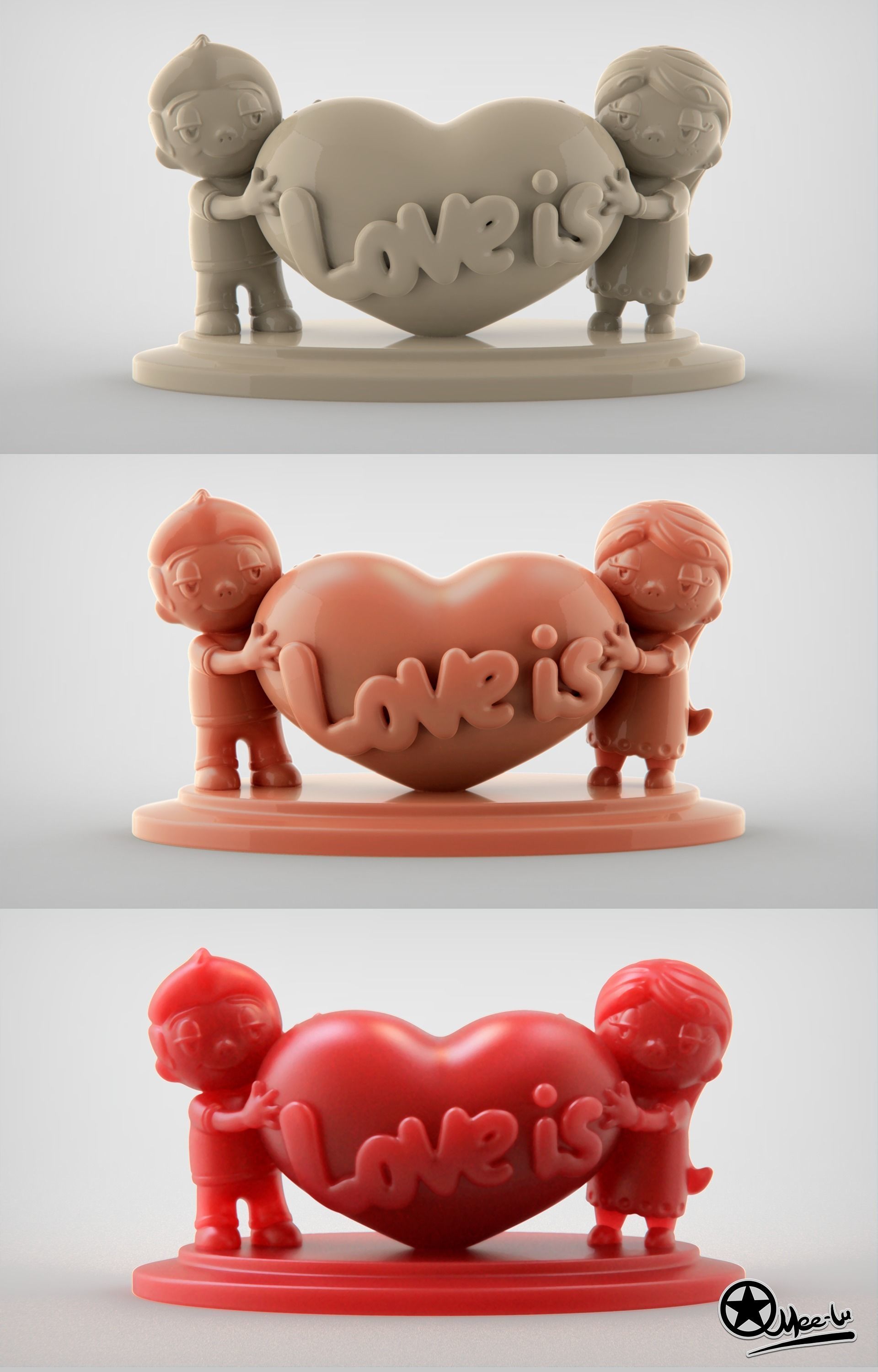 Love is  3D print model_9