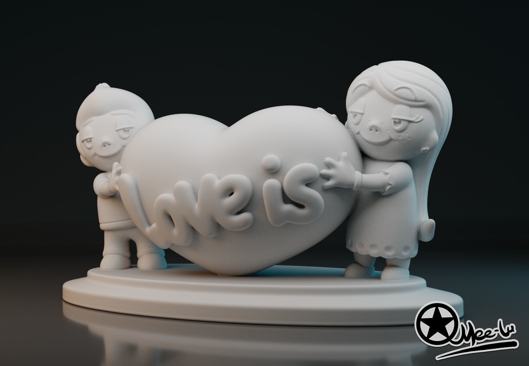 Love is  3D print model_5
