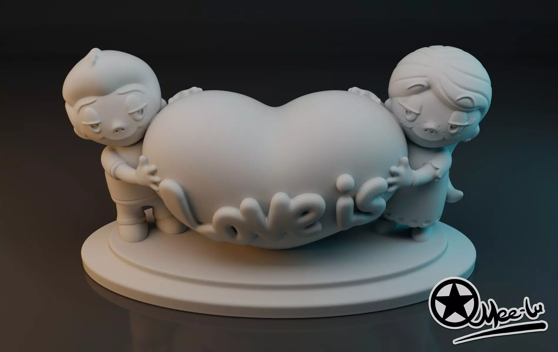 Love is  3D print model_0