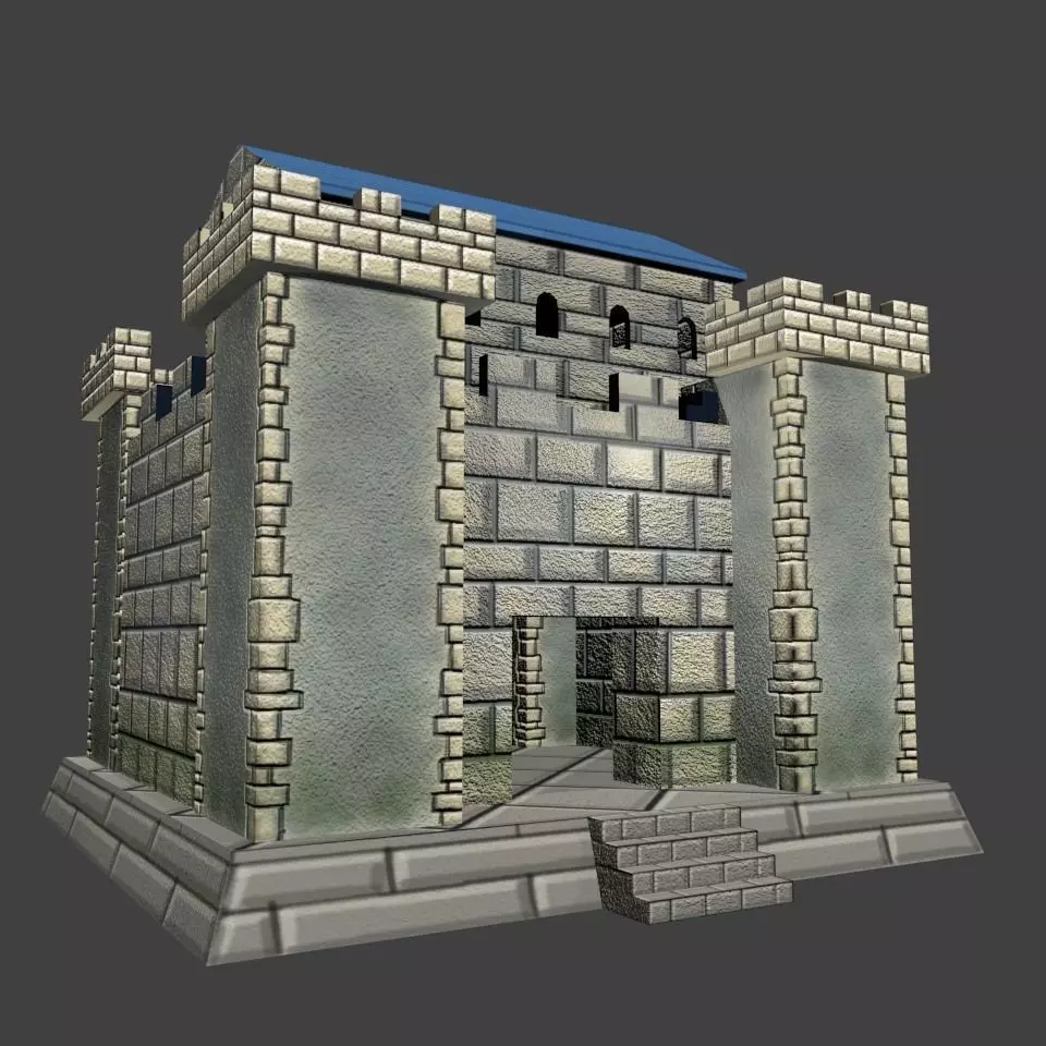 Low poly simple fort Free low-poly 3D model
