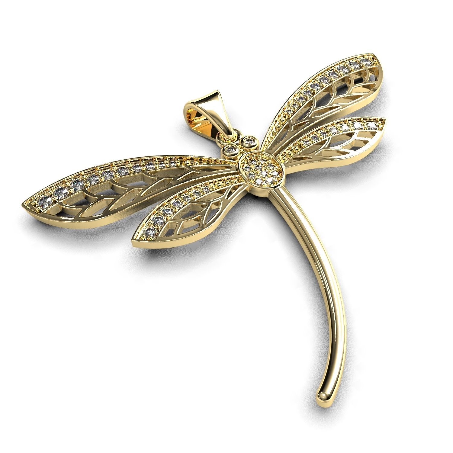 Dragonfly pendant 3D print model_9