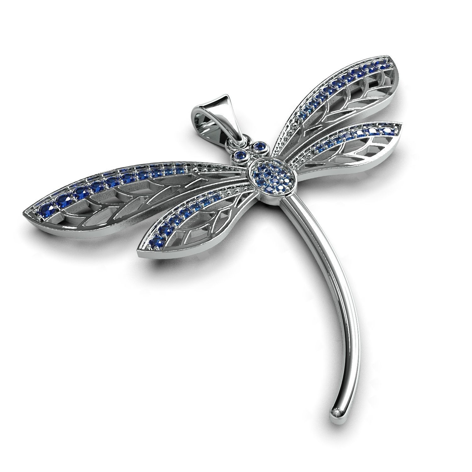 Dragonfly pendant 3D print model_10