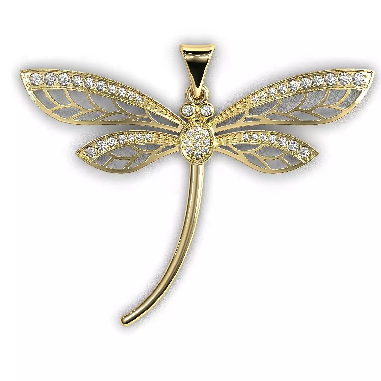 Dragonfly pendant 3D print model_0
