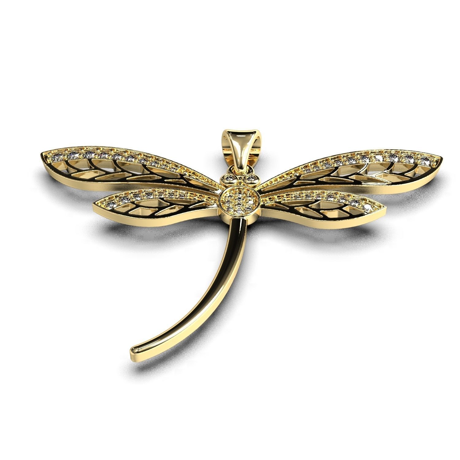 Dragonfly pendant 3D print model_6