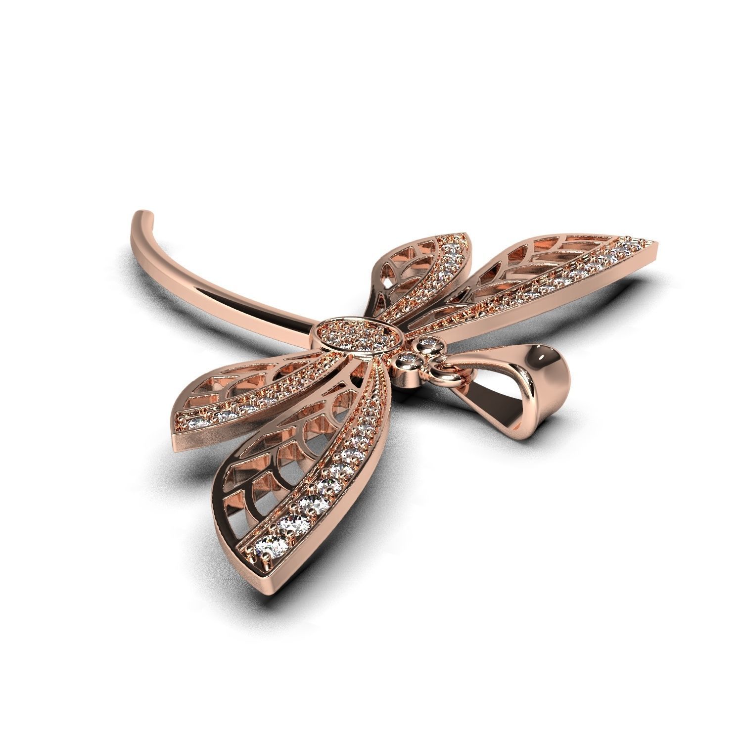 Dragonfly pendant 3D print model_5