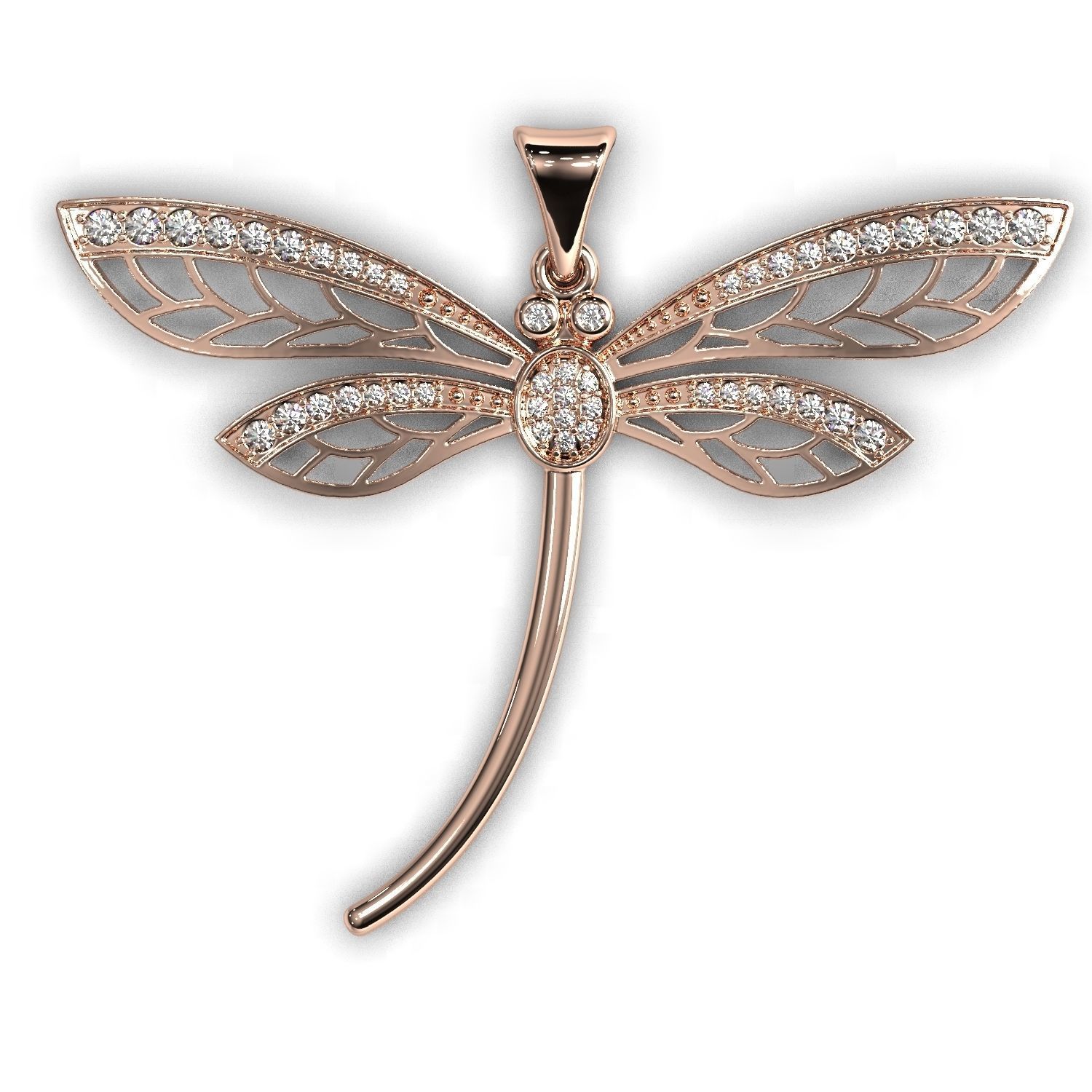 Dragonfly pendant 3D print model_2